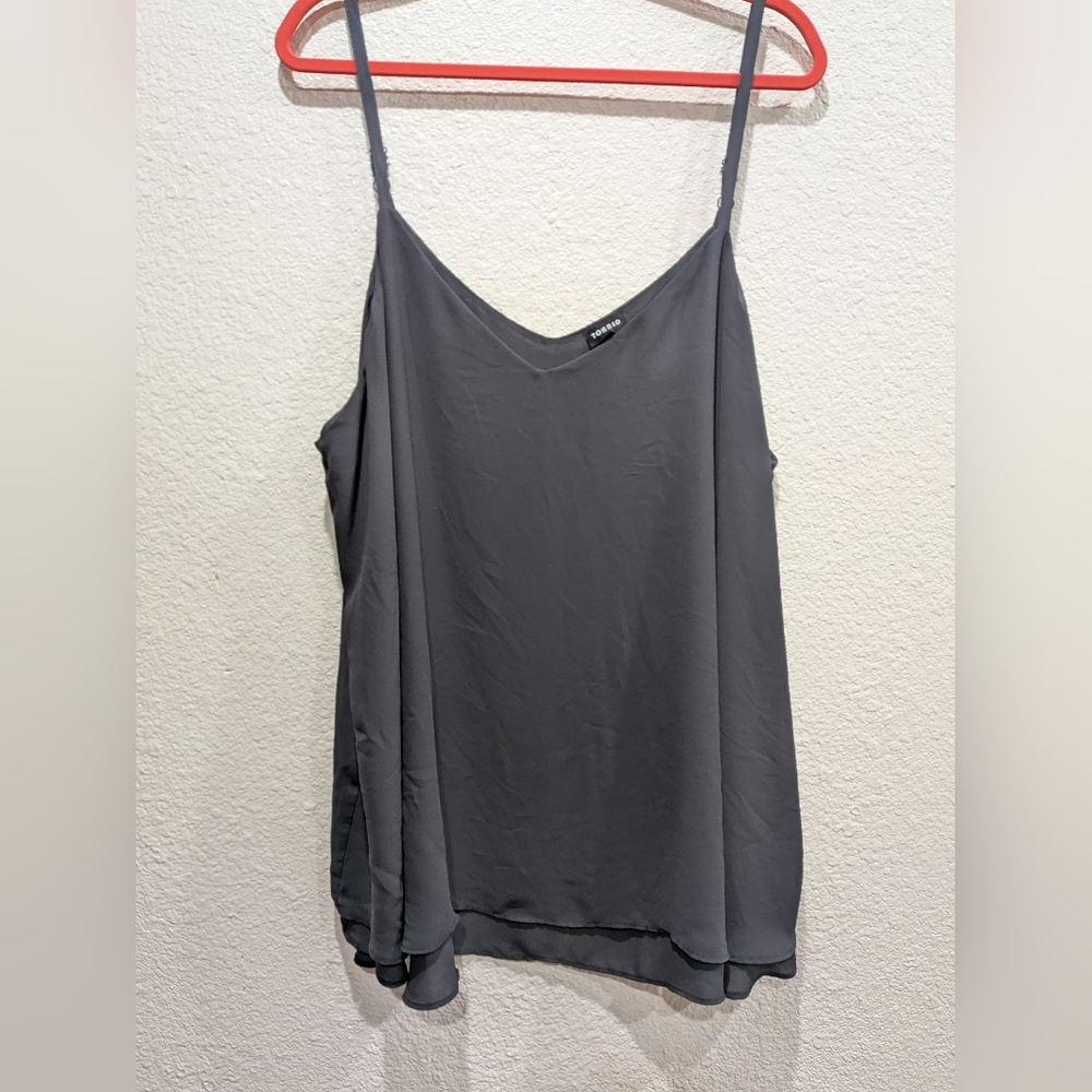 Torrid Tank Top 4X Spaghetti Strap Layered Black Adjustable Capsule Wardrobe